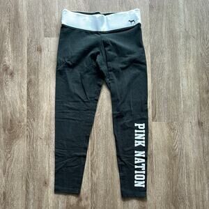 PINK Victoria’s Secret Black‎ Yoga Pants Skinny Leg Medium Stretch Activewear